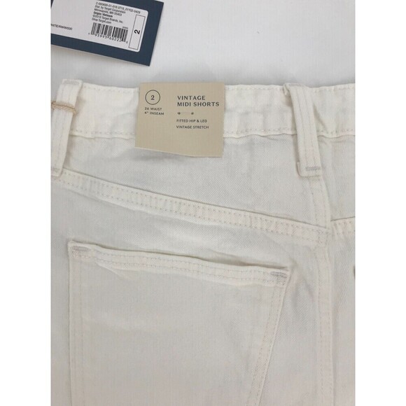 Universal Threads Womens Vintage Stretch Midi Denim Jean Shorts Size 2 White - Picture 3 of 7